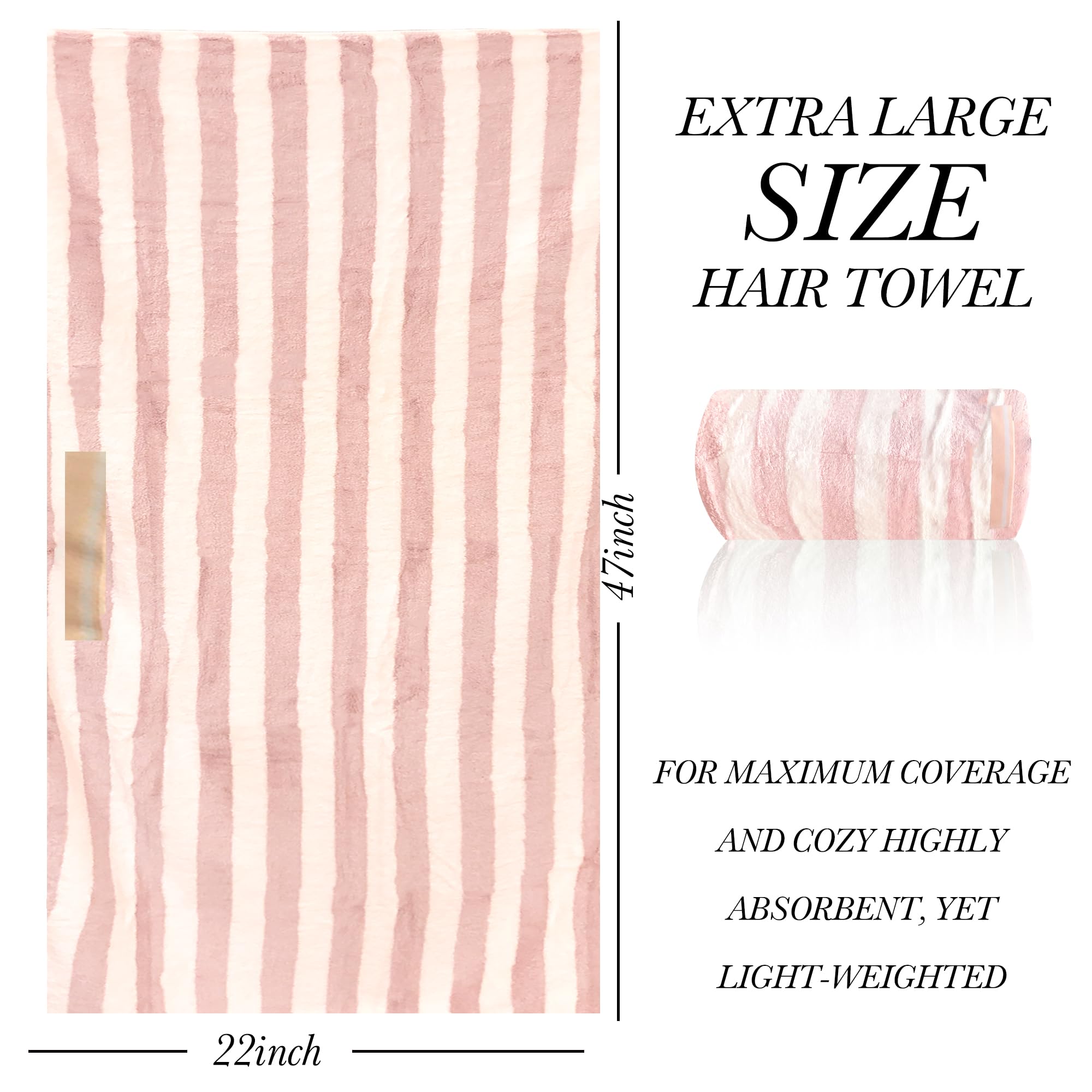 Chloven Large Microfiber Hair Towel Wrap for Women - Anti Frizz Hair Turbans for Wet Hair,Super Absorbent &Lightweight Hair Wrap